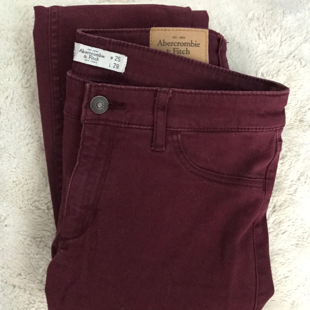 Maroon Jeggings size 0 by ABERCROMBIE & FITCH